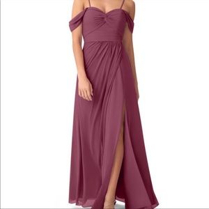 Azazie Millie Mulberry Chiffon Floor-Length Size A0 (Fits like Size 4)